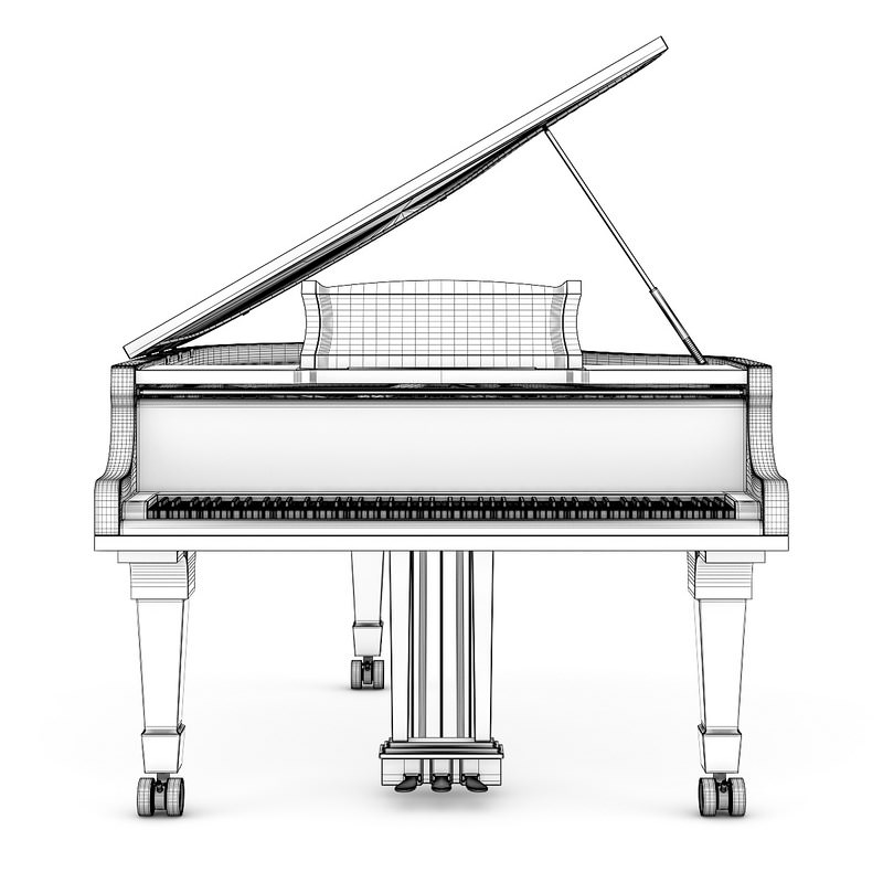 Grand Piano 3D model_1