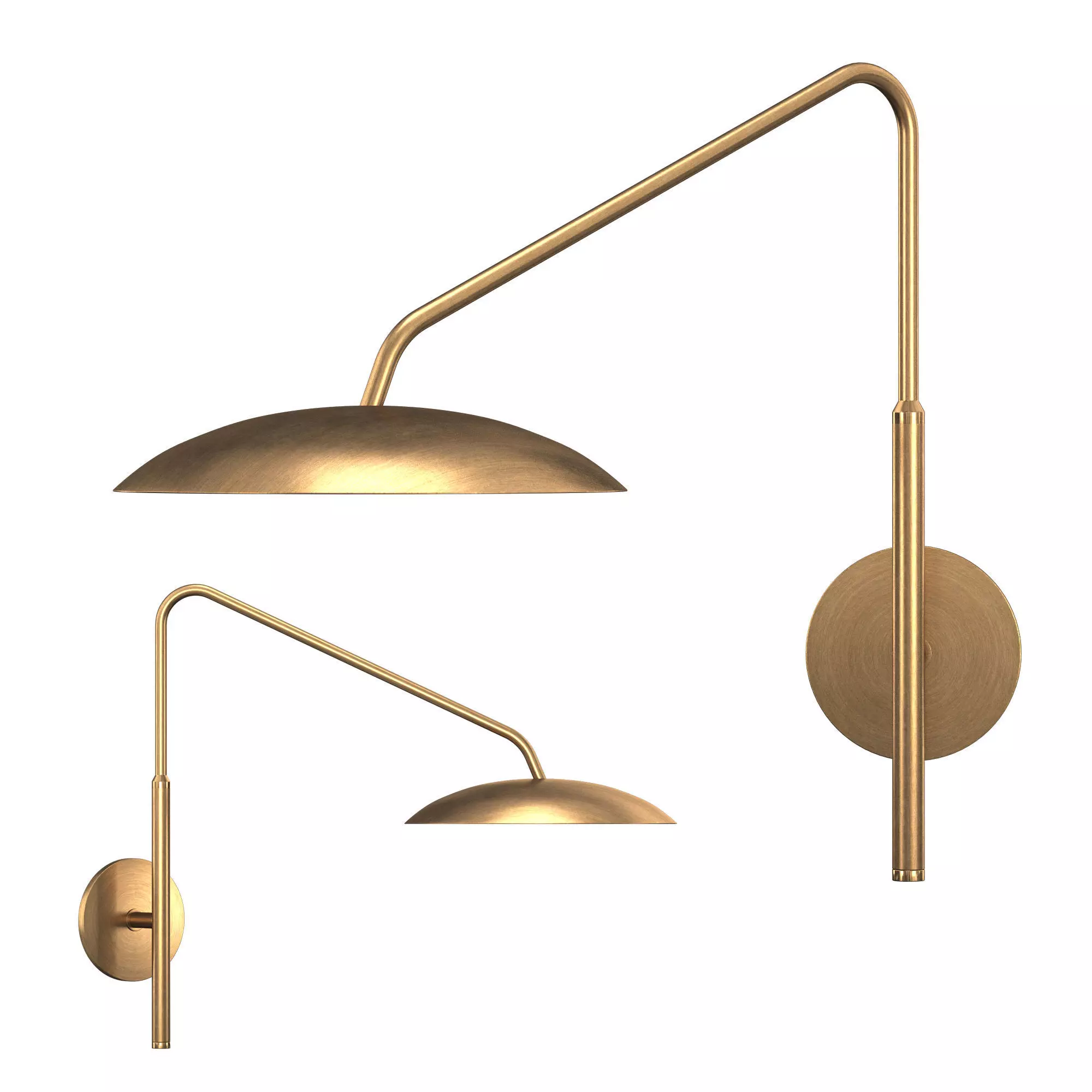 ASHER TASK SCONCE - ANTIQUED BRASS 3D model_0