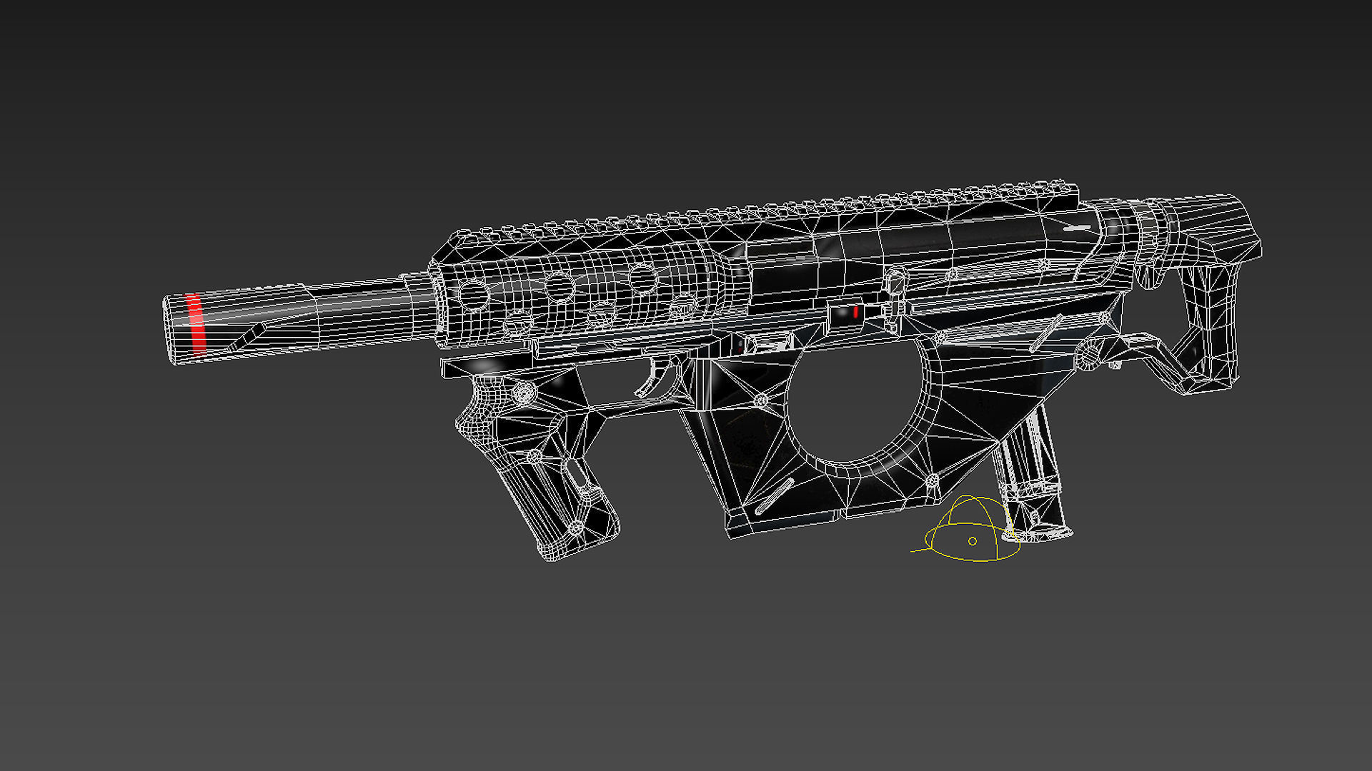 Futuristic submachinegun concept 3D model_1