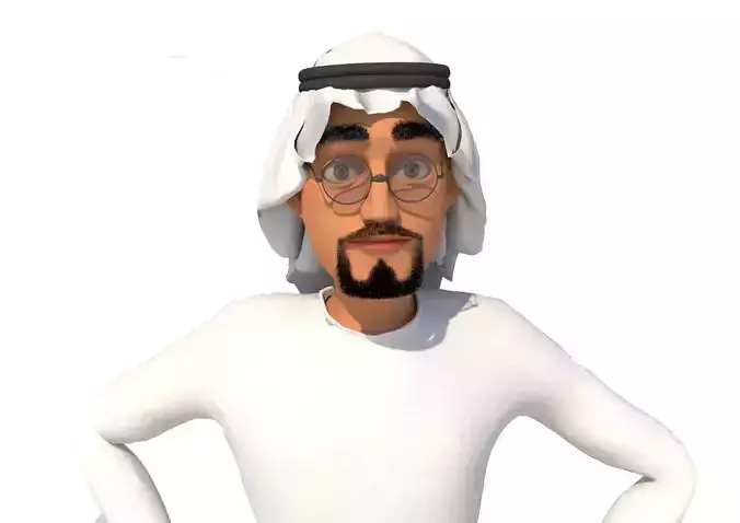 Arab Cartoon Man Low-poly 3D model