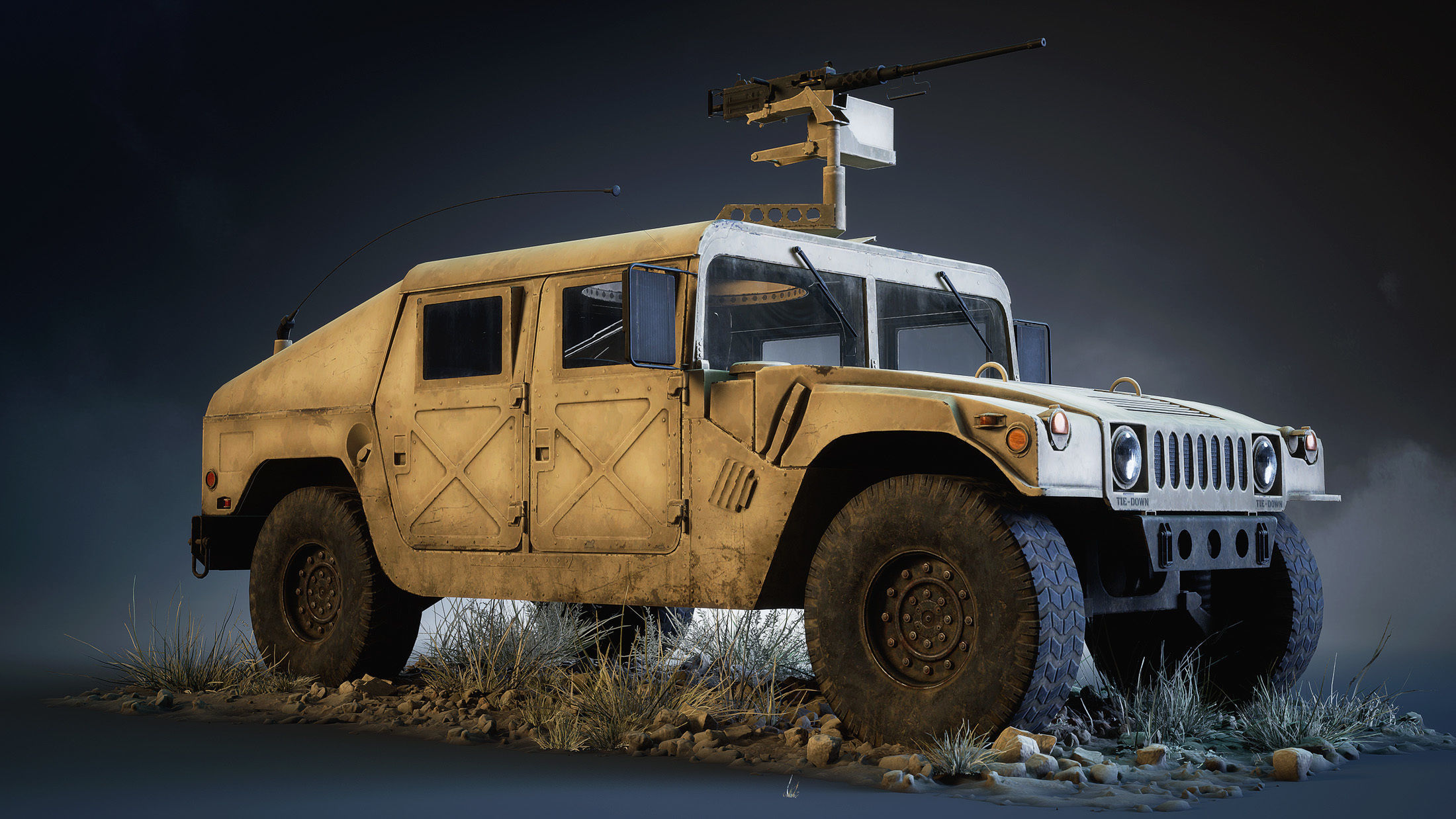HMMWV M998 Humvee Low-poly 3D model_5