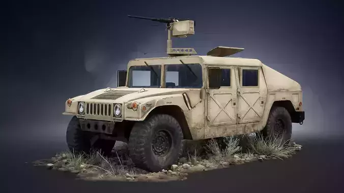 HMMWV M998 Humvee Low-poly 3D model
