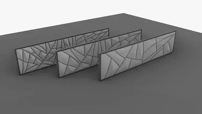 Curvy Cracks Wall Pattern 3D model