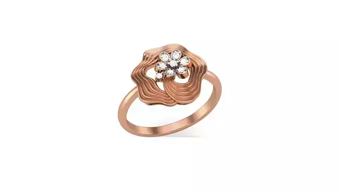 Flower Women Ring Earrings Pendant set 3dm stl 3mf glb render