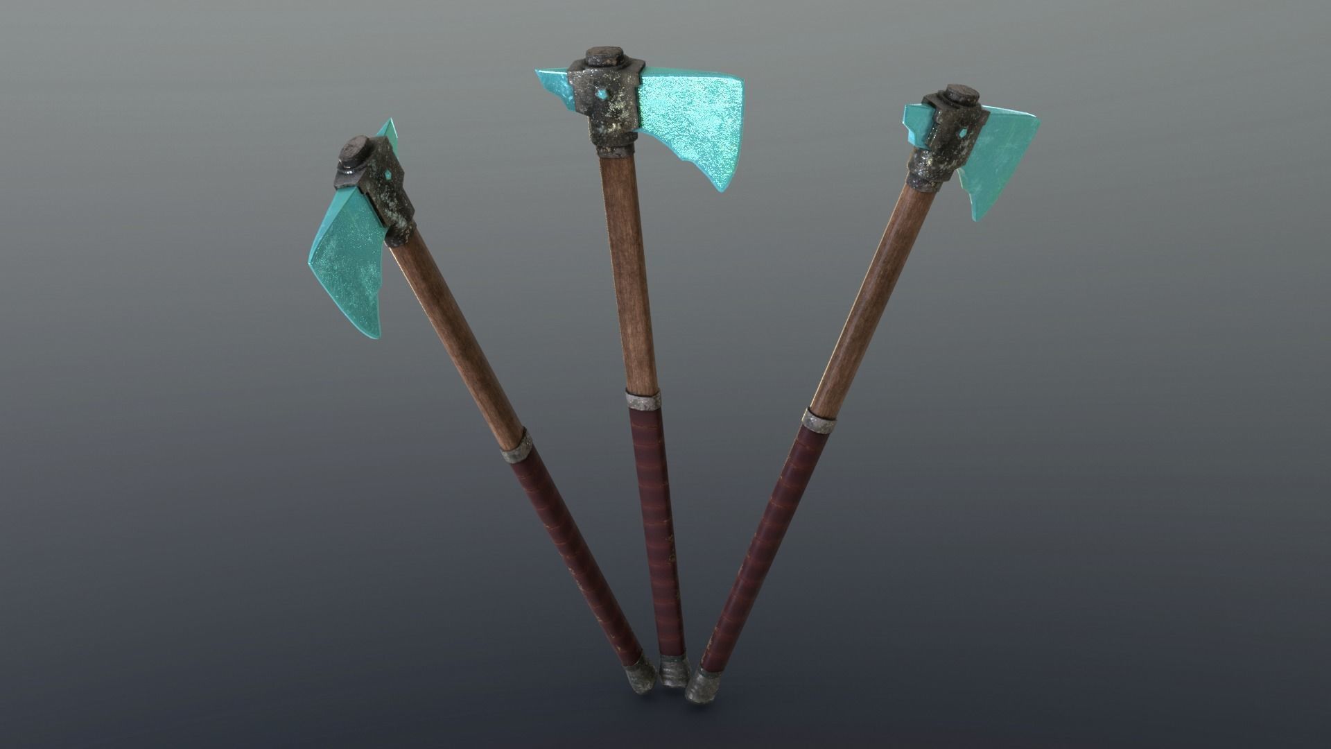 Axe - Diamond Low-poly 3D model_5