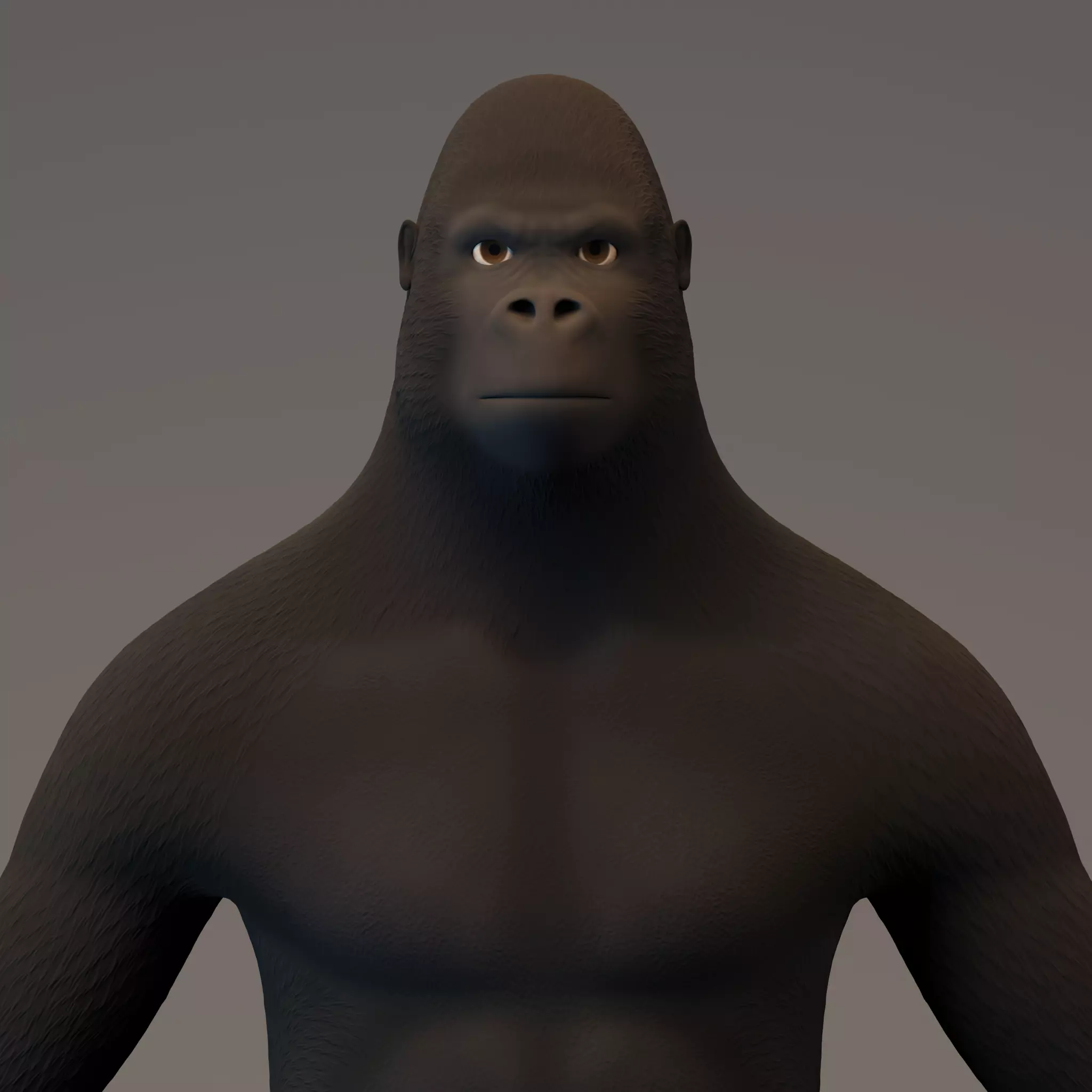 Human Gorilla Low-poly 3D model_0