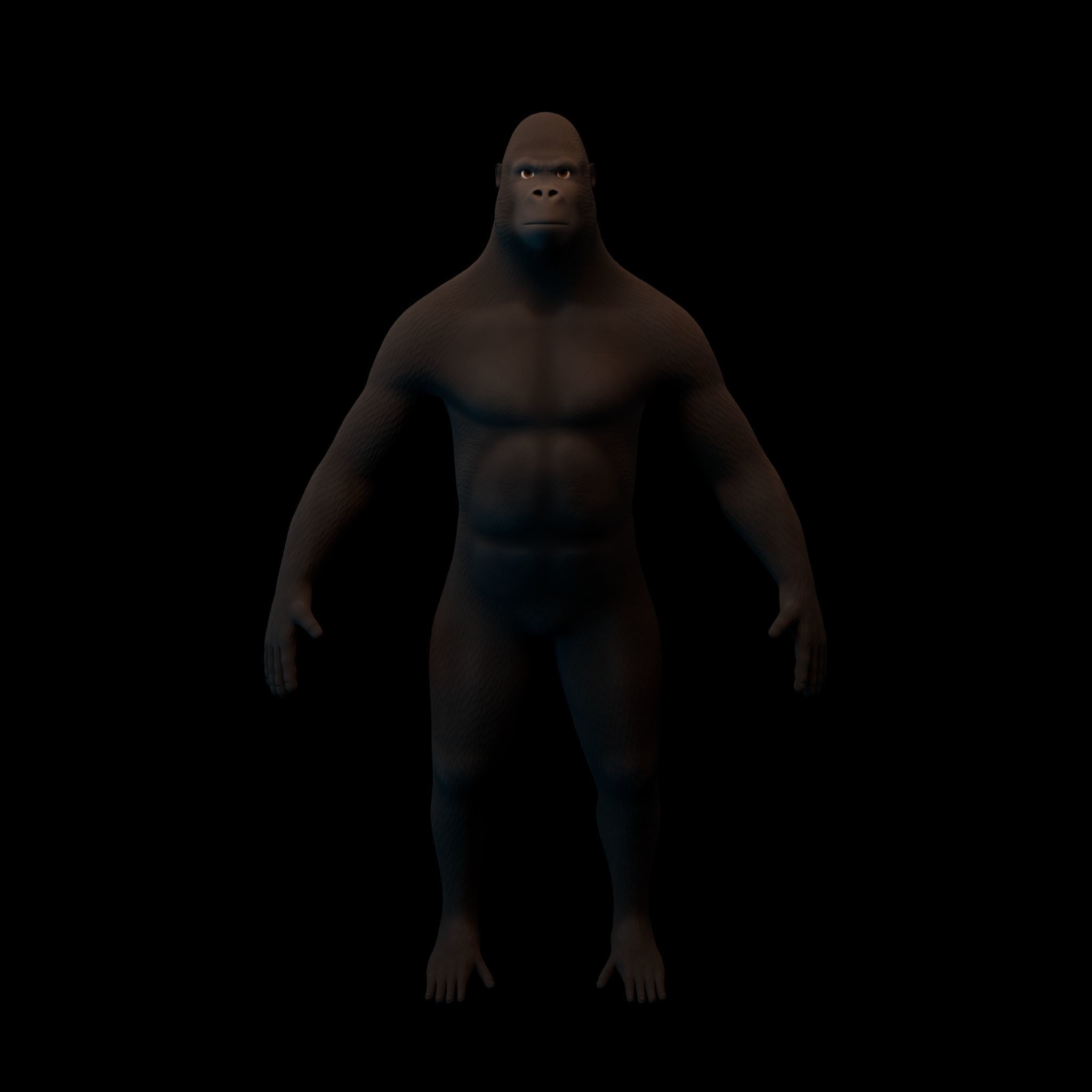 Human Gorilla Low-poly 3D model_2