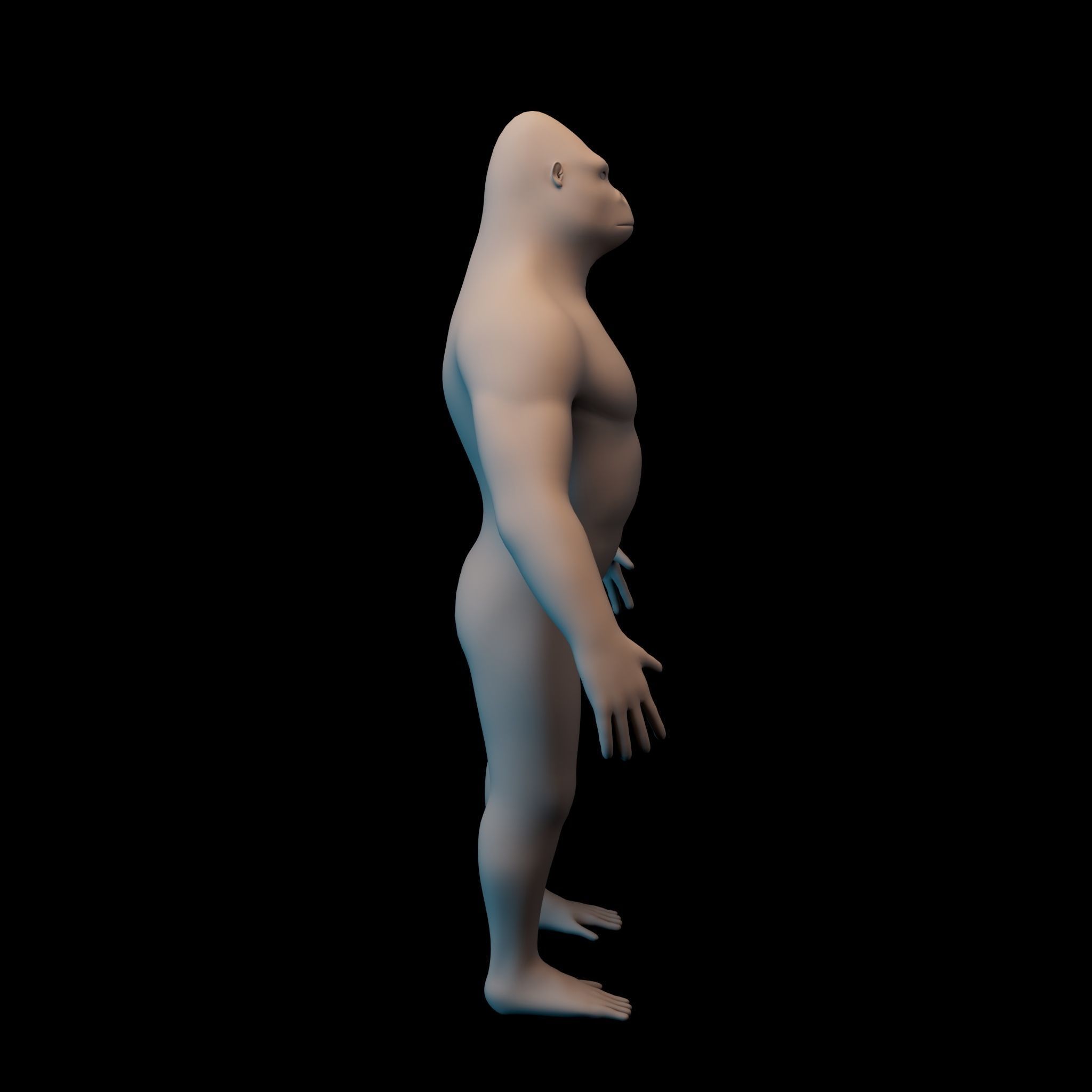 Human Gorilla Low-poly 3D model_6