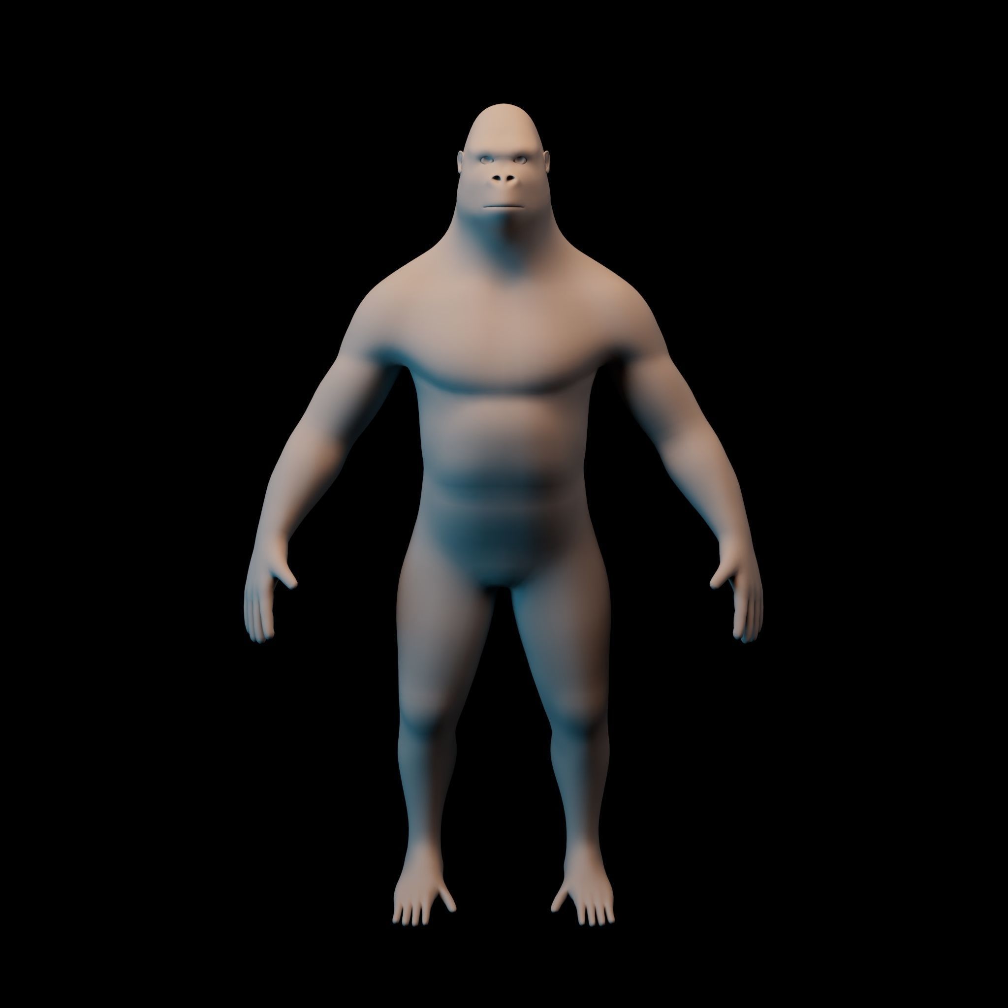 Human Gorilla Low-poly 3D model_5