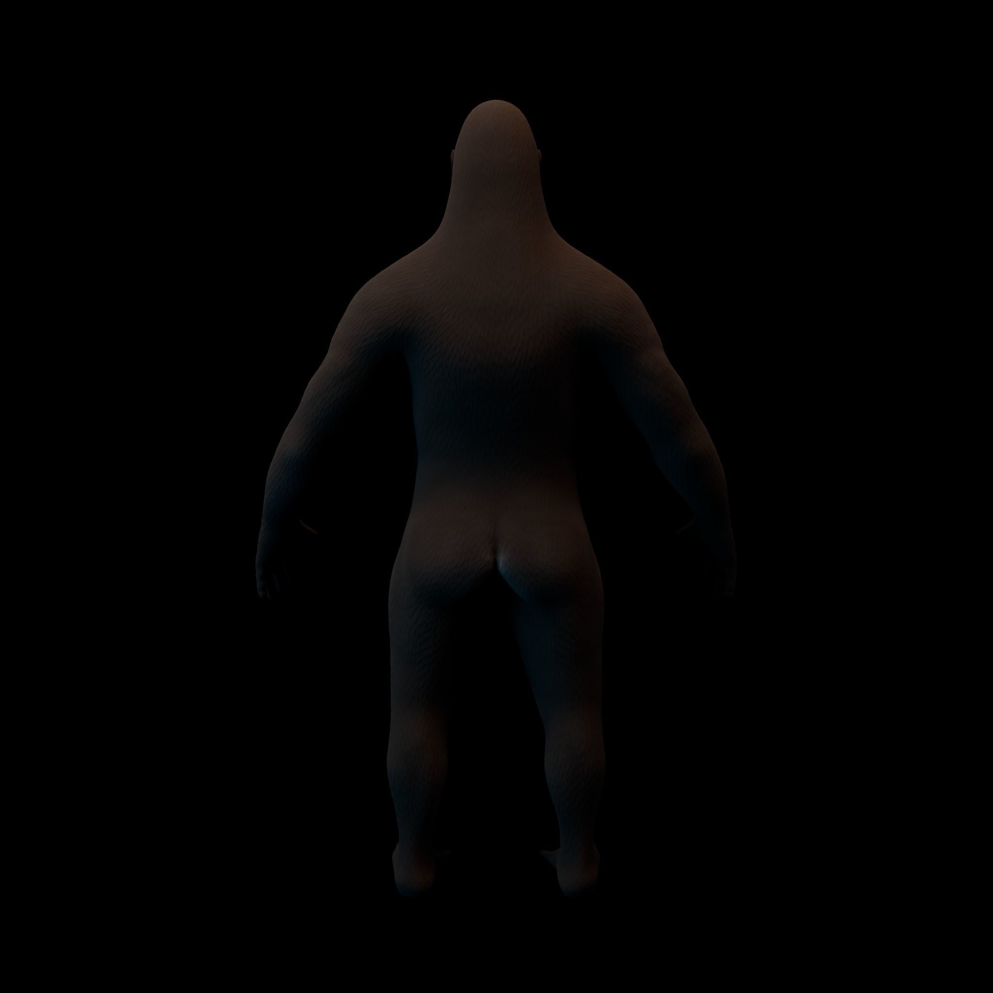 Human Gorilla Low-poly 3D model_4