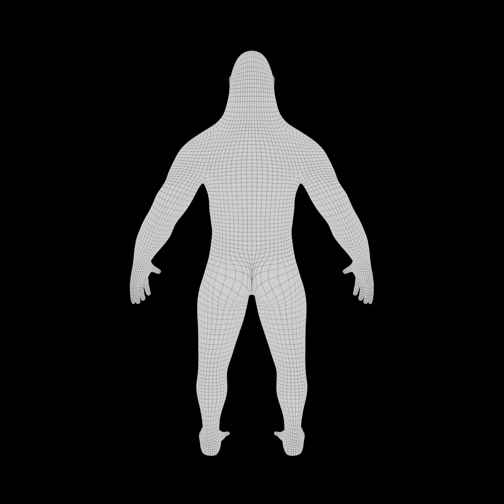 Human Gorilla Low-poly 3D model_10