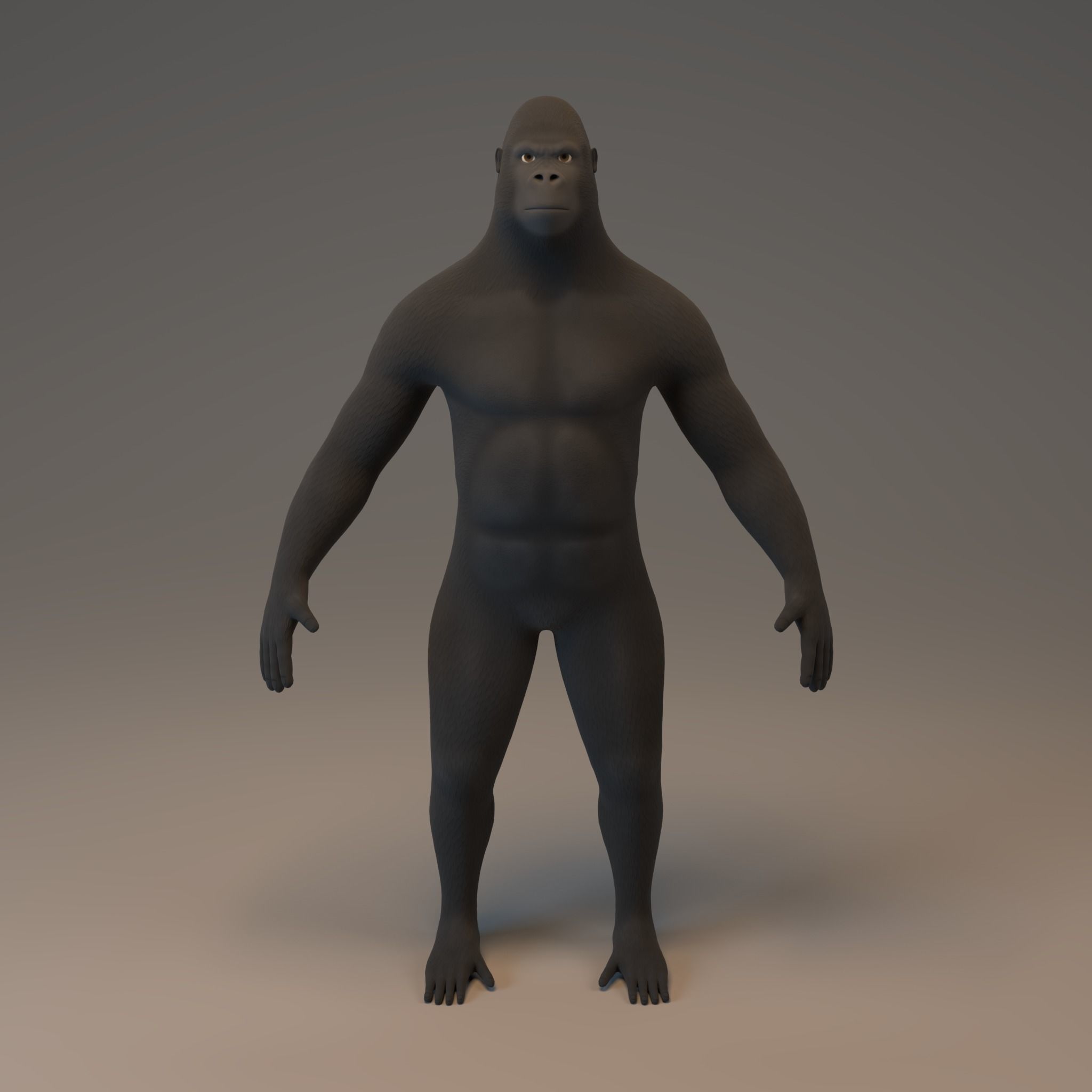 Human Gorilla Low-poly 3D model_1