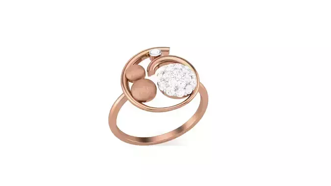 Women Ring Earrings Pendant set 3dm stl 3mf glb render details