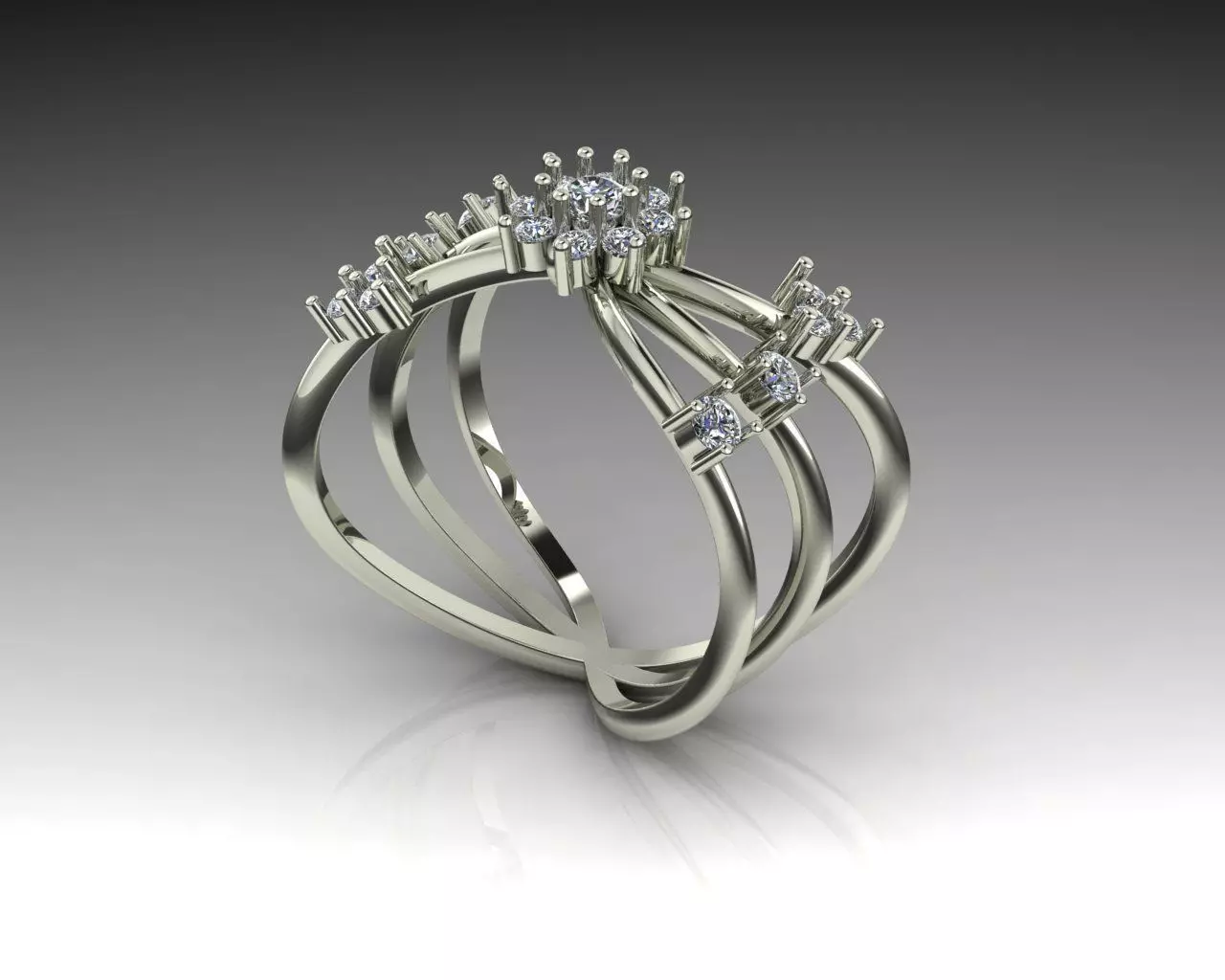 diamond ring 3D print model_0