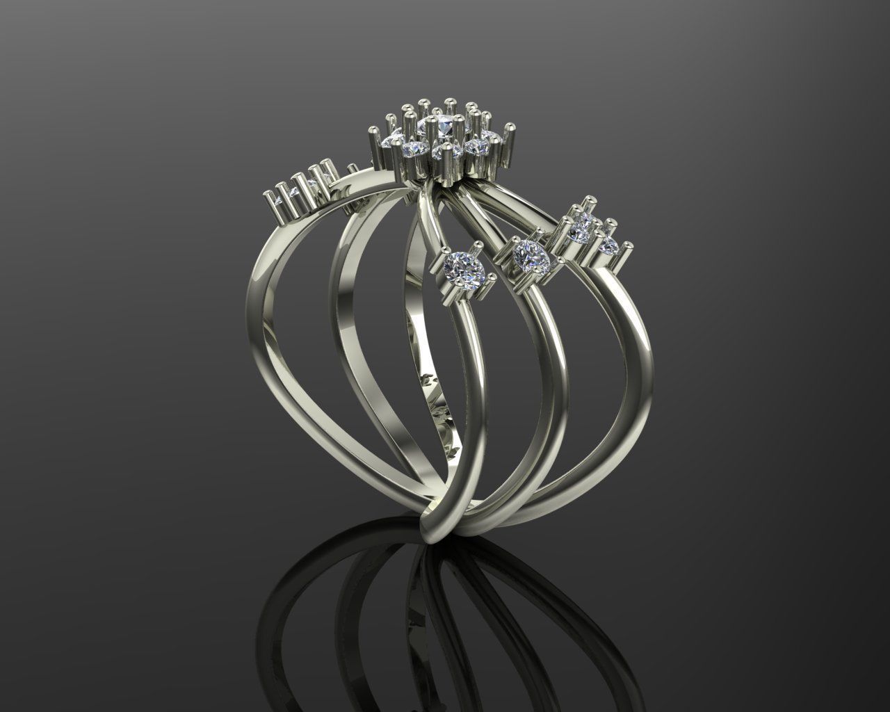 diamond ring 3D print model_7
