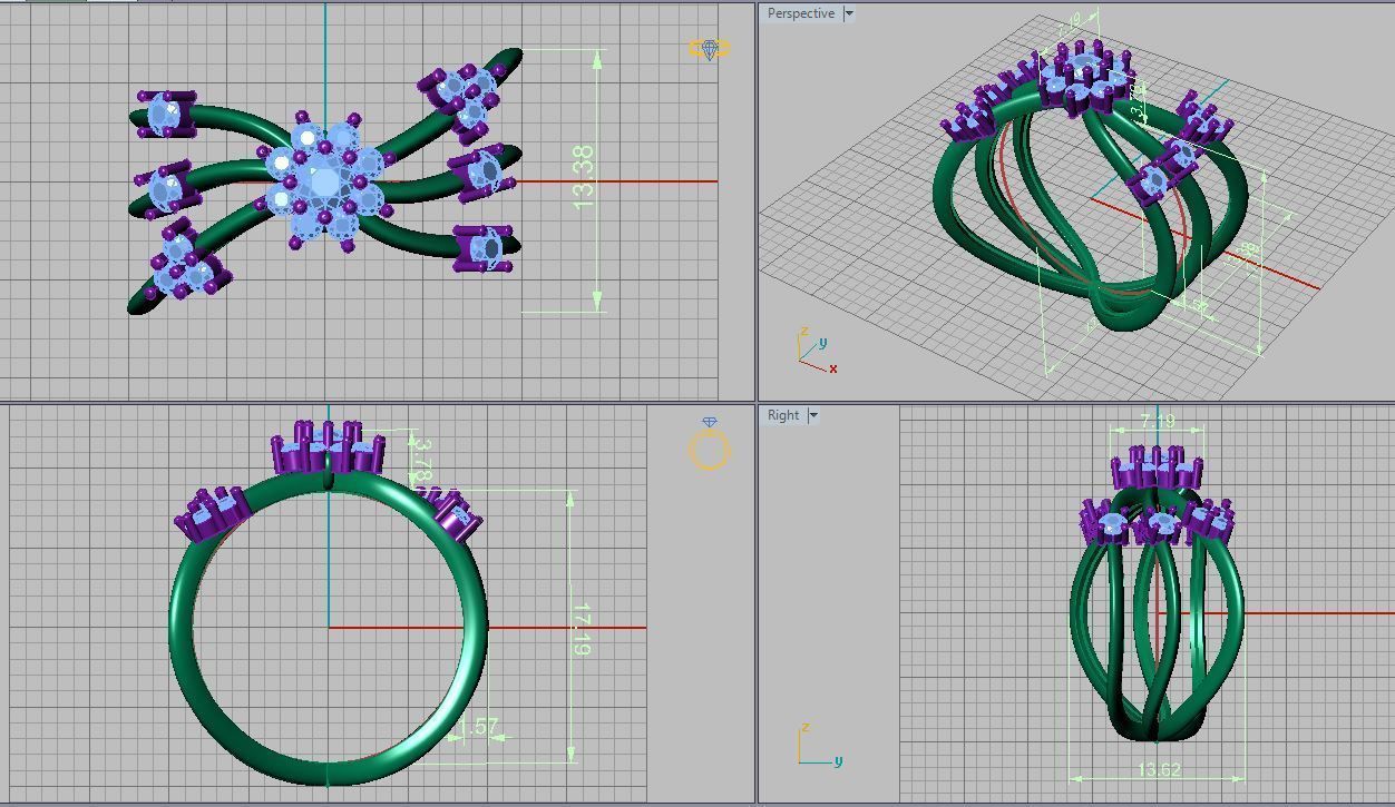 diamond ring 3D print model_13