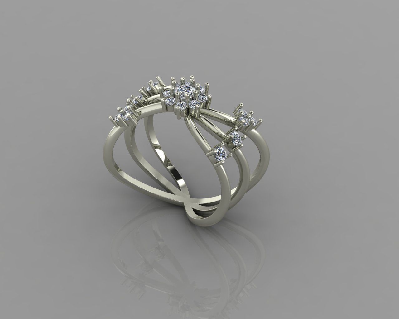 diamond ring 3D print model_2
