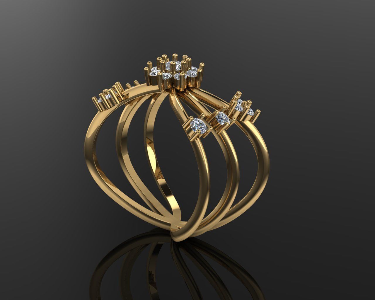 diamond ring 3D print model_8