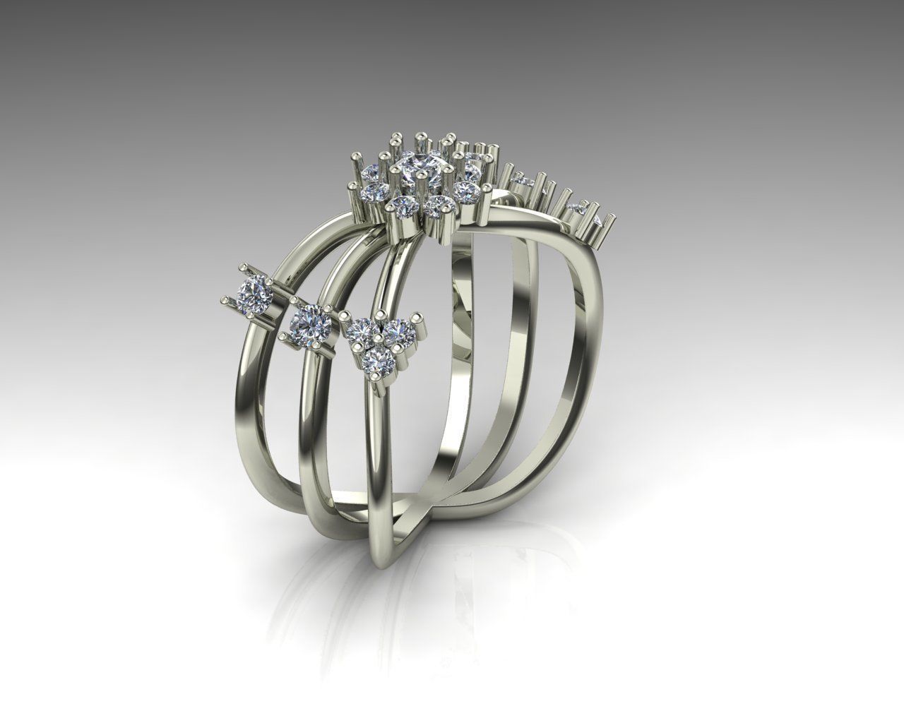 diamond ring 3D print model_1