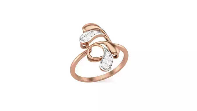 Women Ring Earrings Pendant set 3dm stl 3mf glb render details