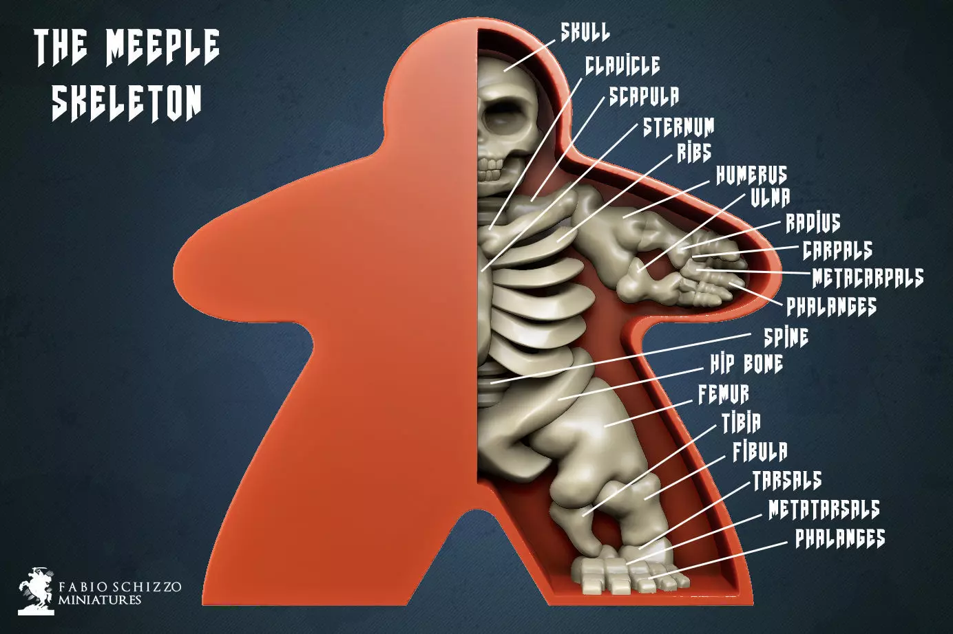 The Meeple Skeleton Art Toy  3D print model_0
