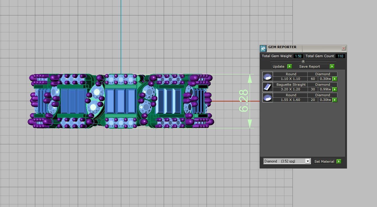 Baguette and Marquis ring 3D print model_14