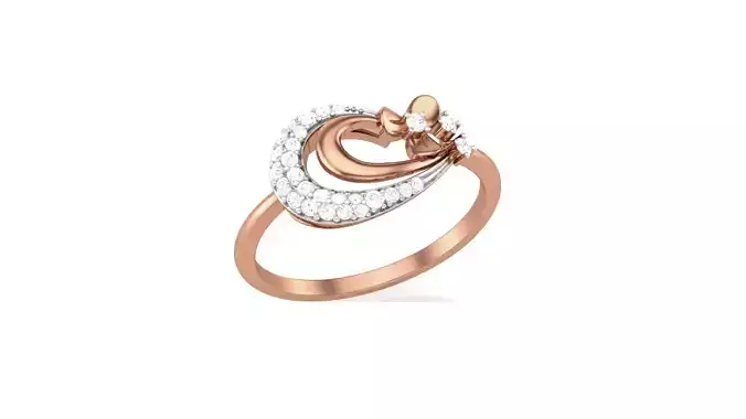 Women Ring Earrings Pendant set 3dm stl 3mf glb render details