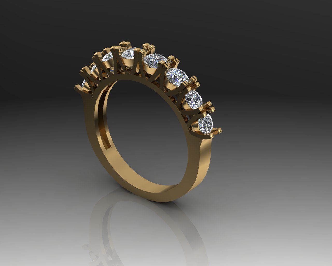 6 diamond ring 3D print model_11