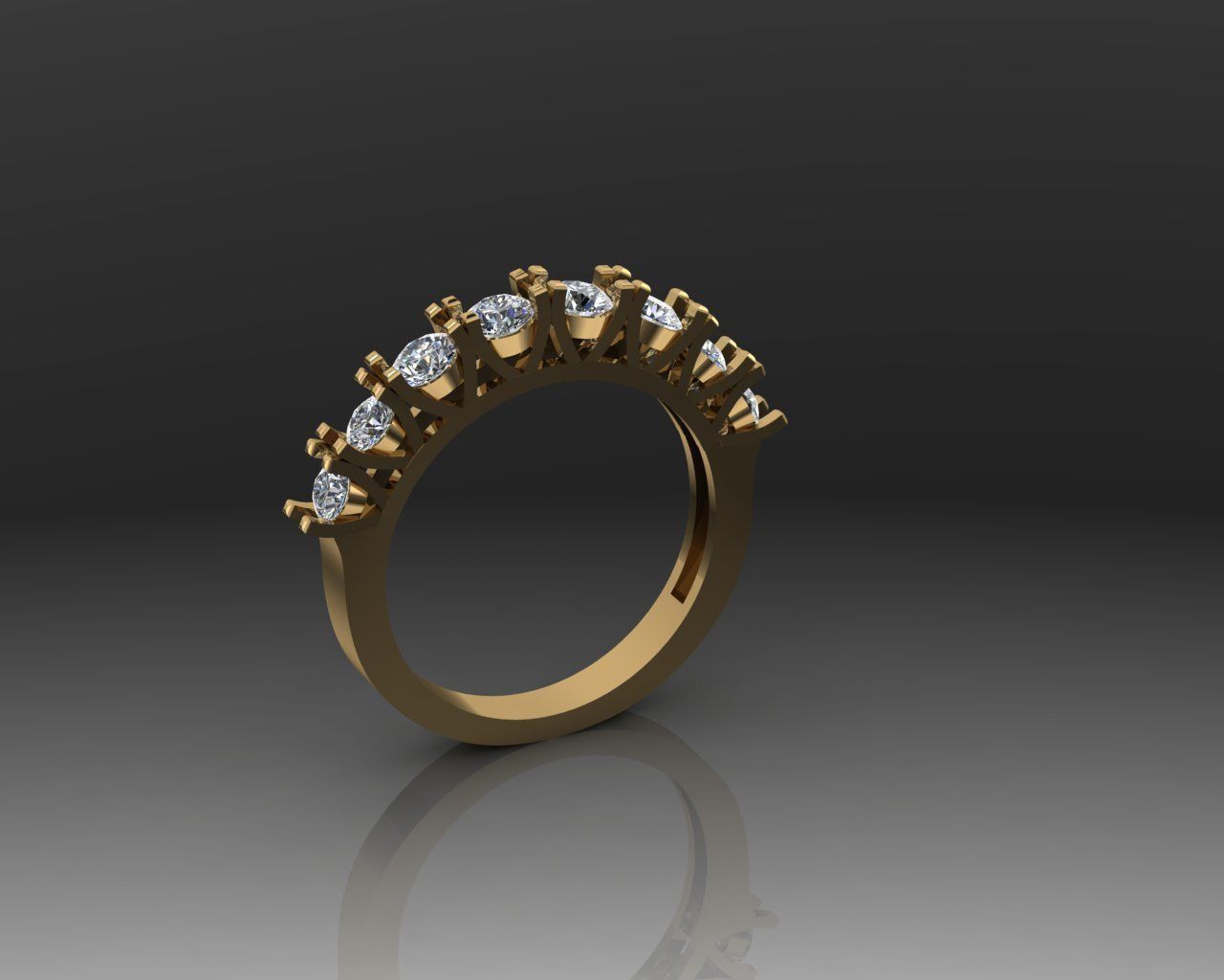 6 diamond ring 3D print model_8