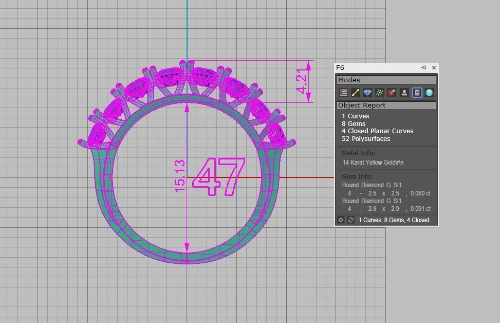 6 diamond ring 3D print model_13