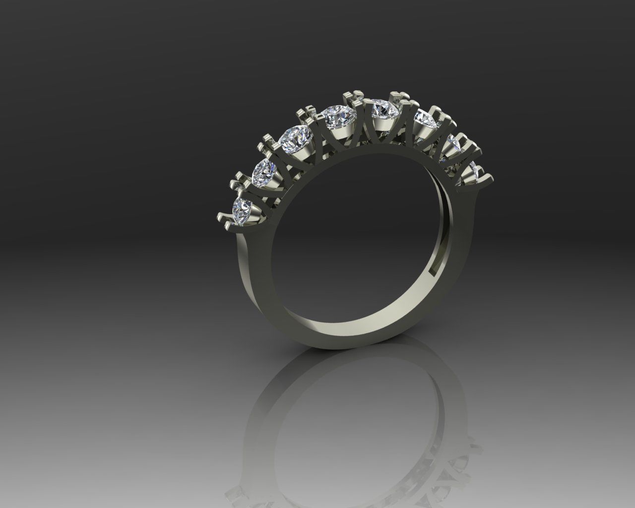 6 diamond ring 3D print model_3