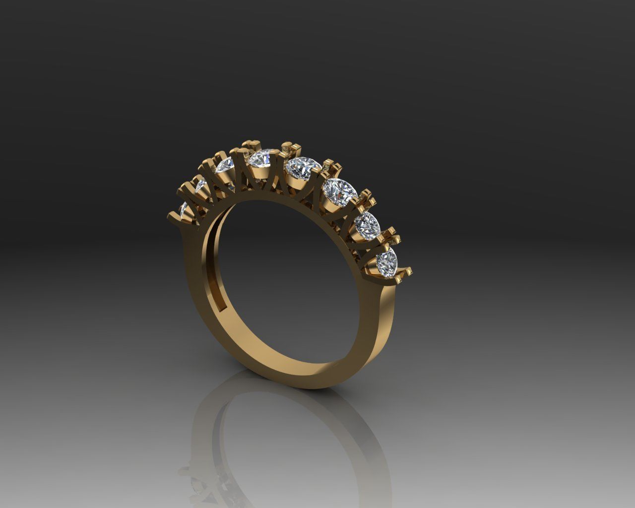 6 diamond ring 3D print model_5