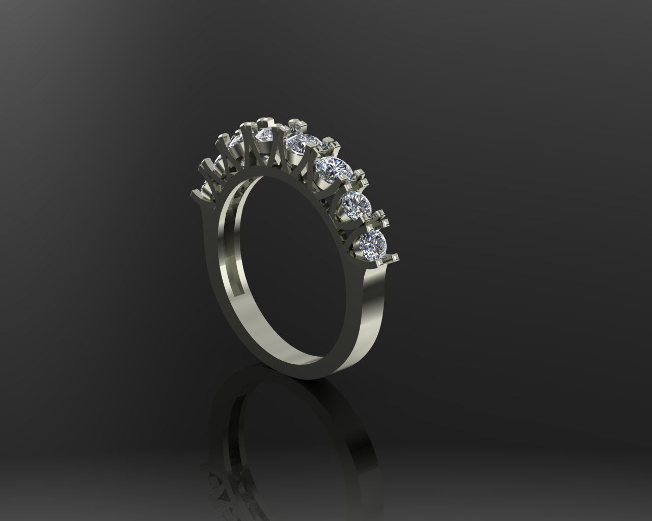 6 diamond ring 3D print model_4