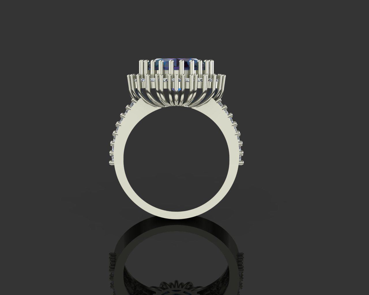 Emerald and ruby ring 3D print model_9