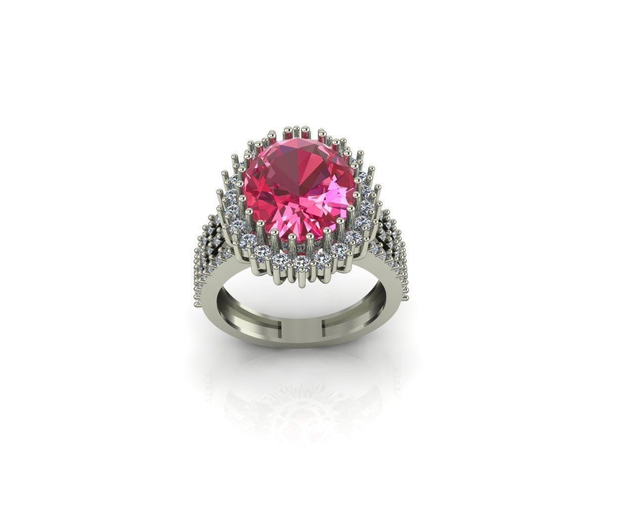 Emerald and ruby ring 3D print model_11