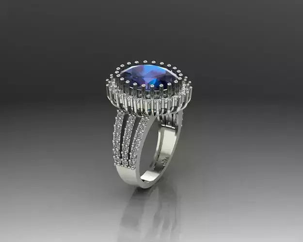 Emerald and ruby ring 3D print model