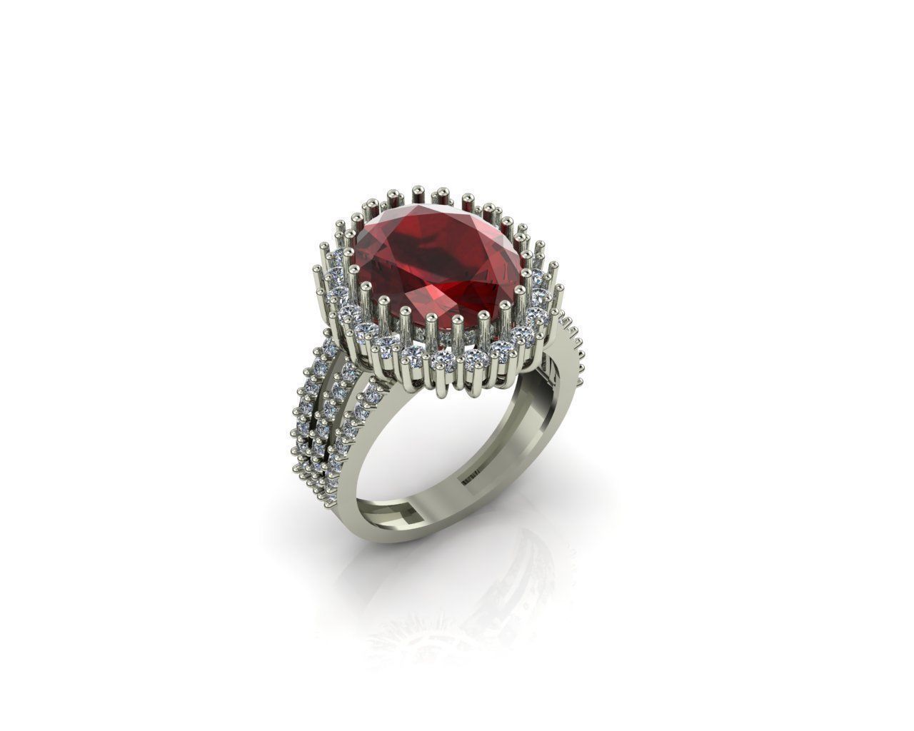 Emerald and ruby ring 3D print model_10