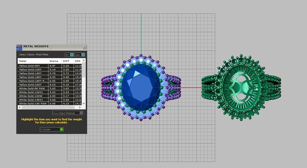 Emerald and ruby ring 3D print model_15