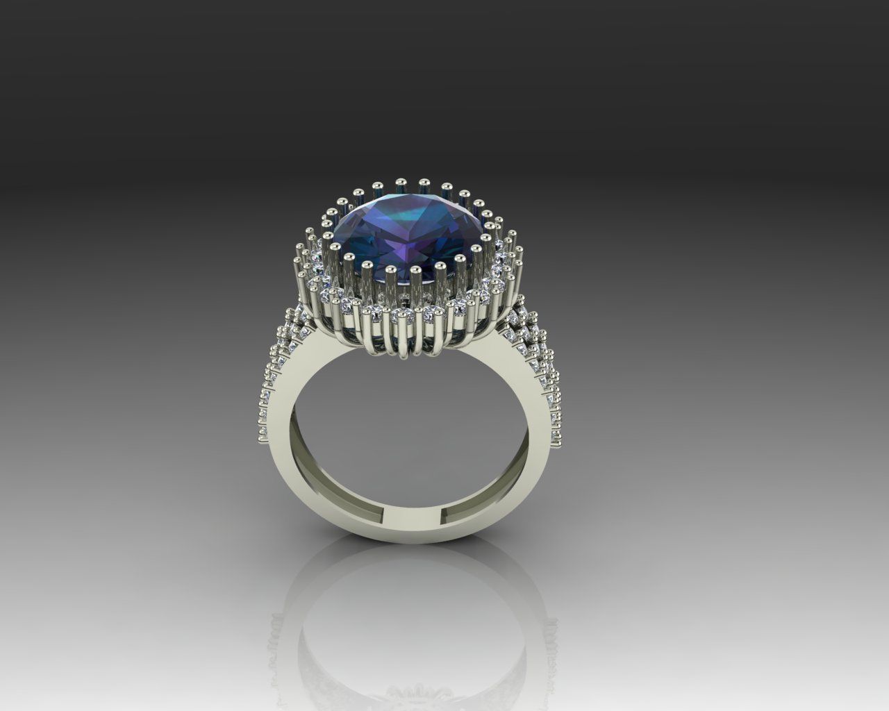 Emerald and ruby ring 3D print model_3