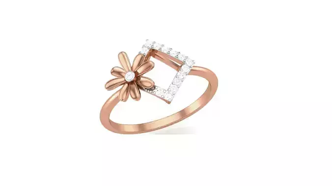 Flower Women Ring Earrings Pendant set 3dm stl 3mf glb render