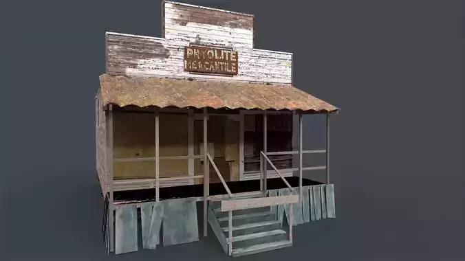 wooden house lowpoly Game model Low-poly 3D model