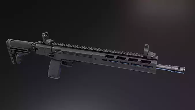 Ruger LC Carbine Low-poly 3D model