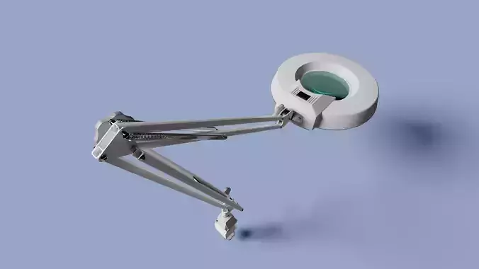 Articulated clamp mounted magnifying lamp