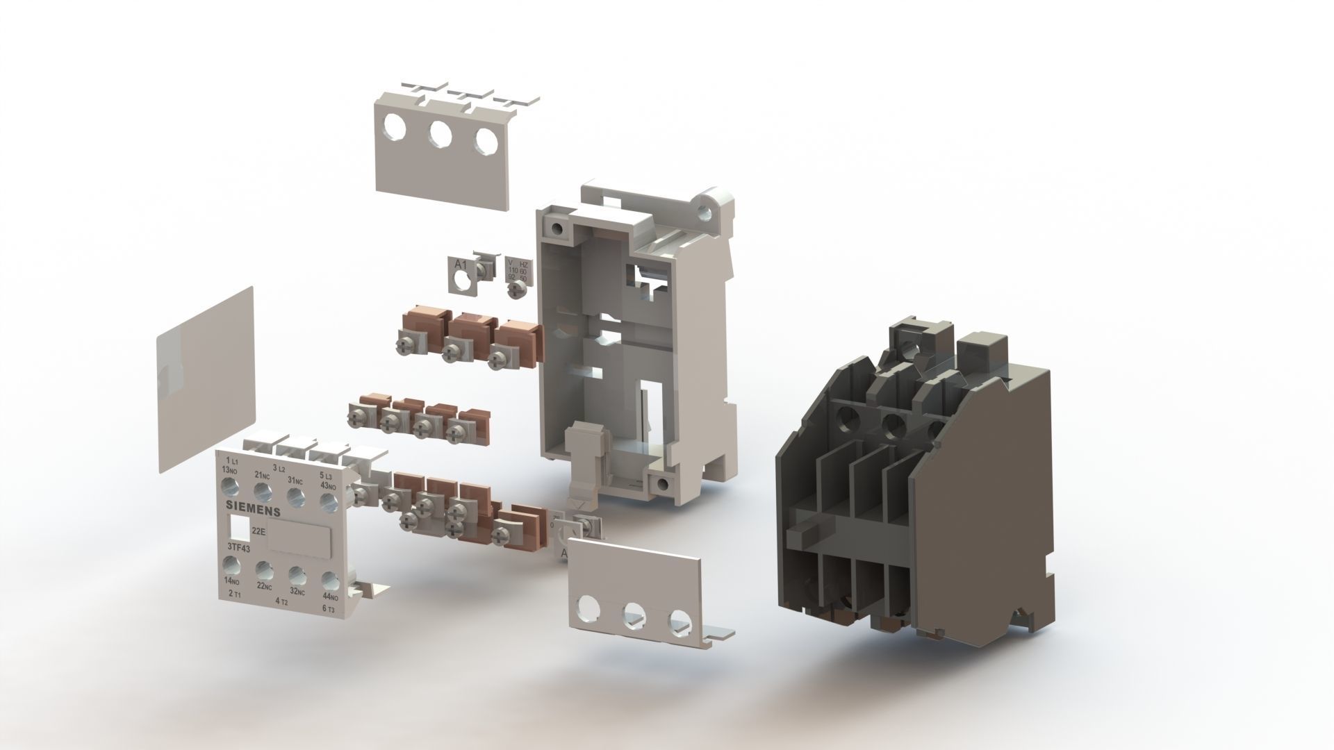 Contactor Low-poly 3D model_4