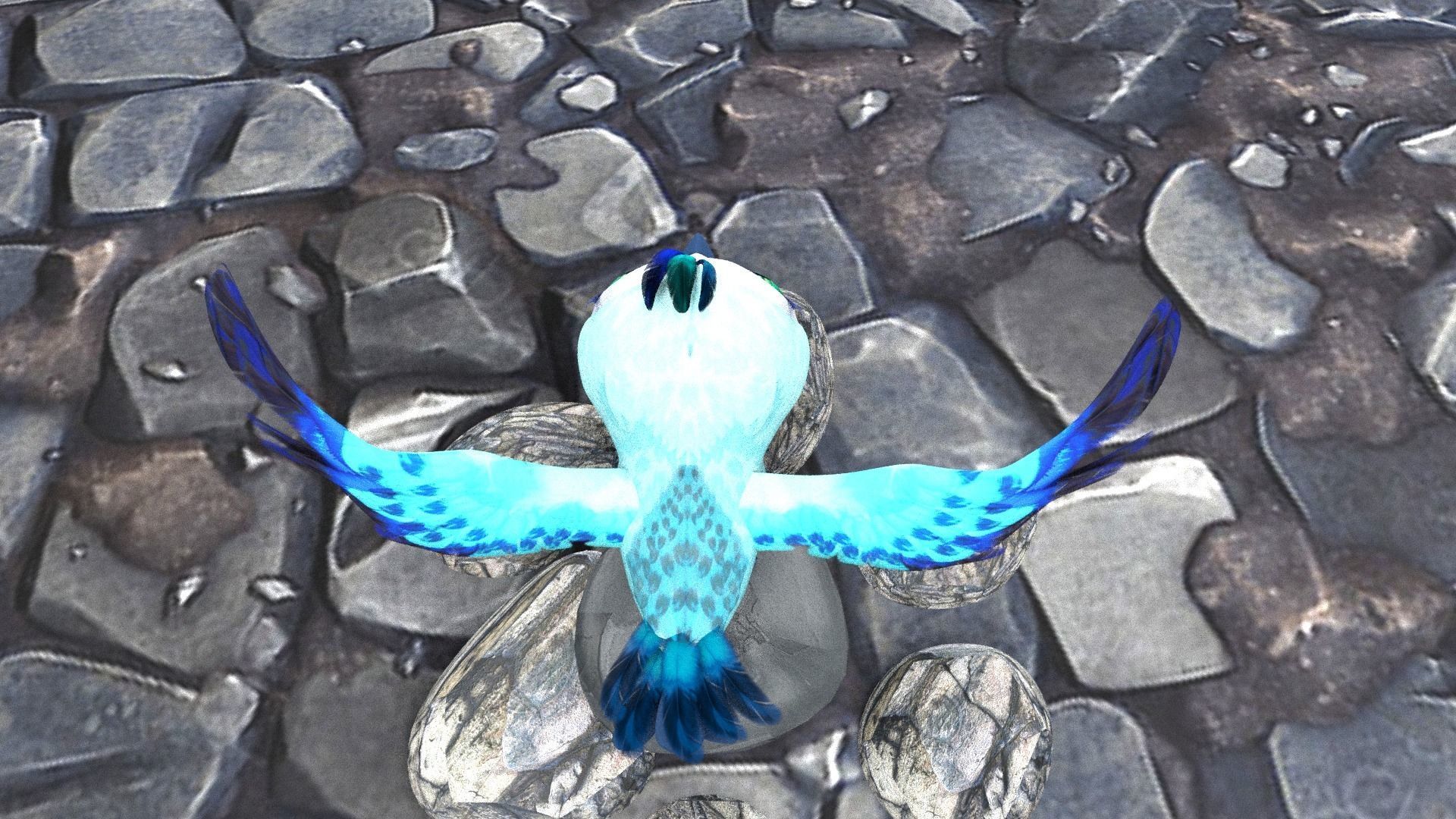 Blue bird  3D model_10