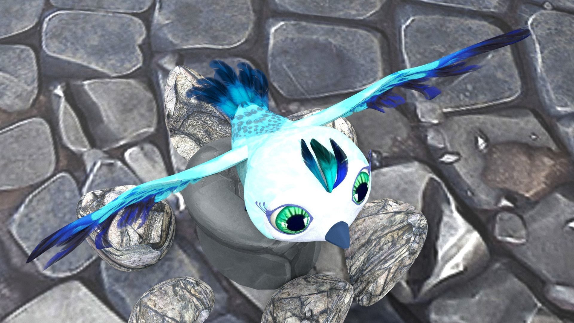 Blue bird  3D model_4