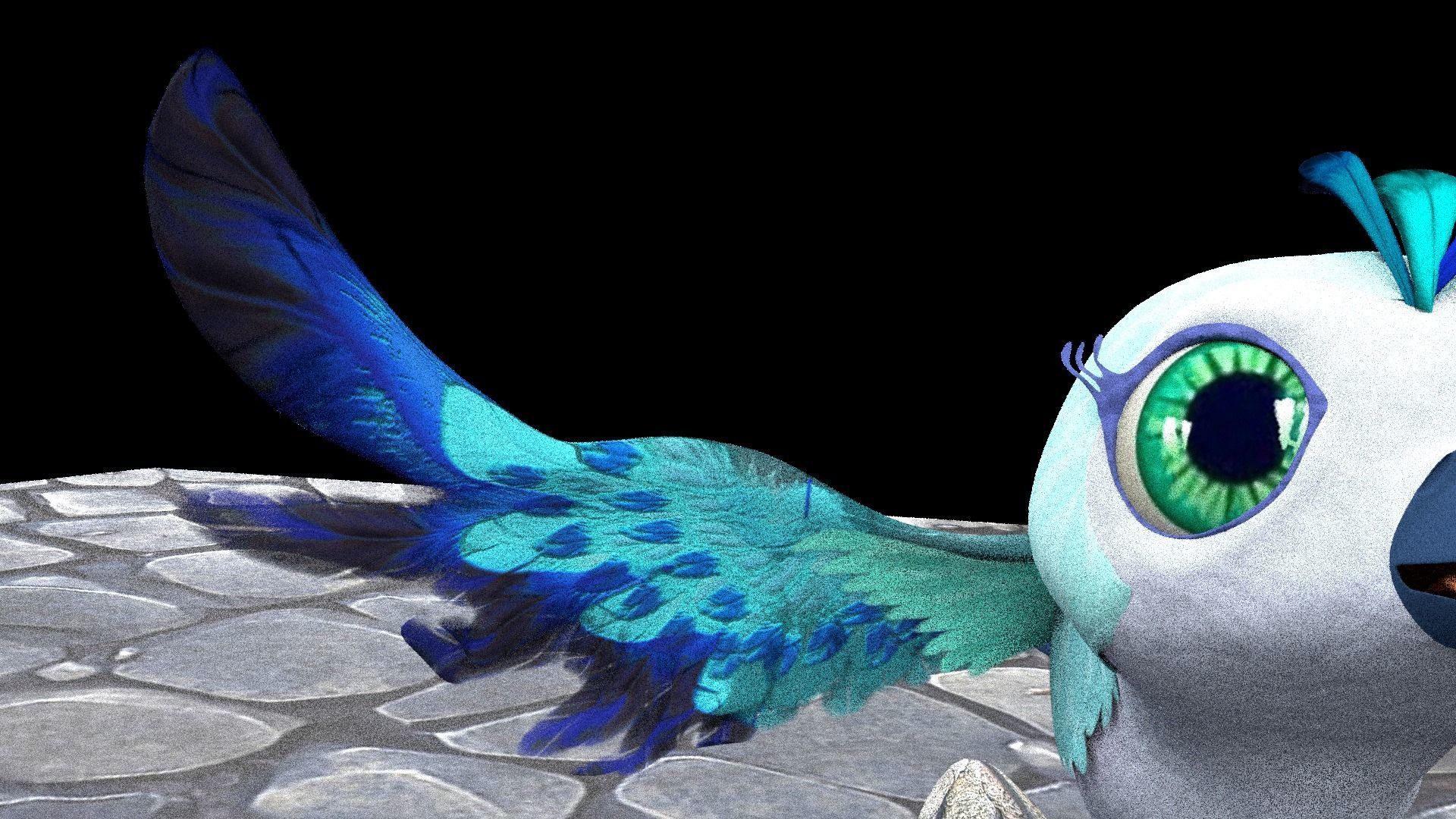 Blue bird  3D model_8