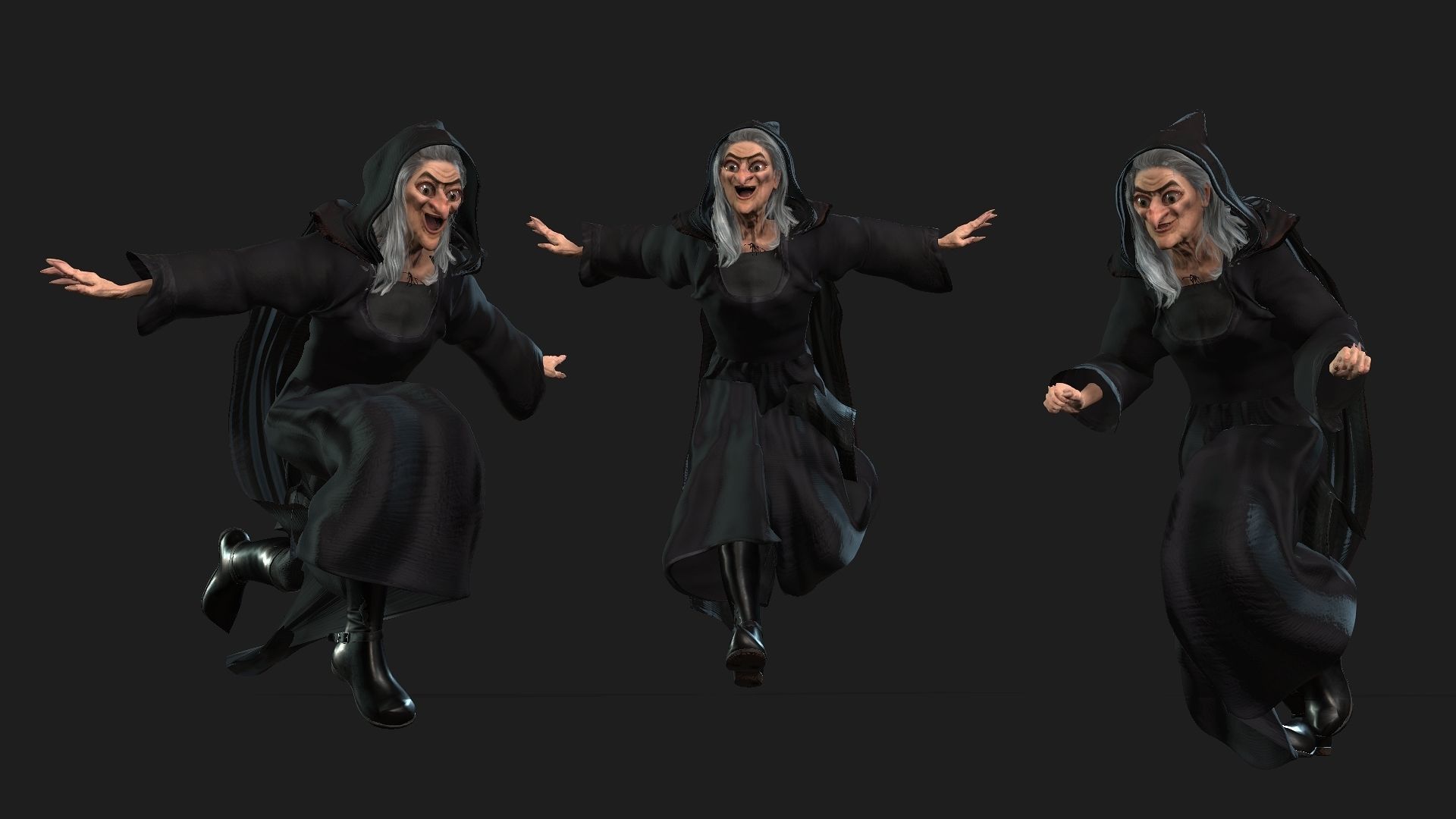 the witch High quality character full Rigged and Animated  3D model_5