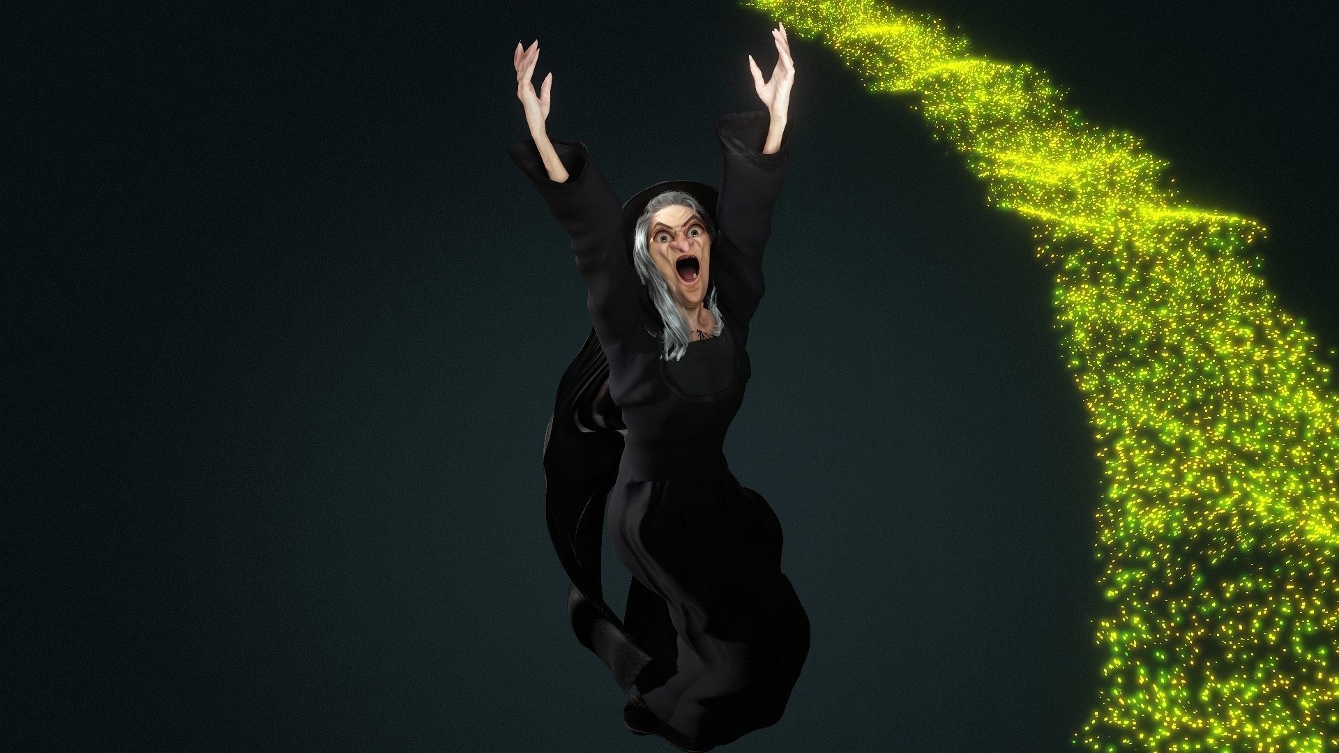the witch High quality character full Rigged and Animated  3D model_8