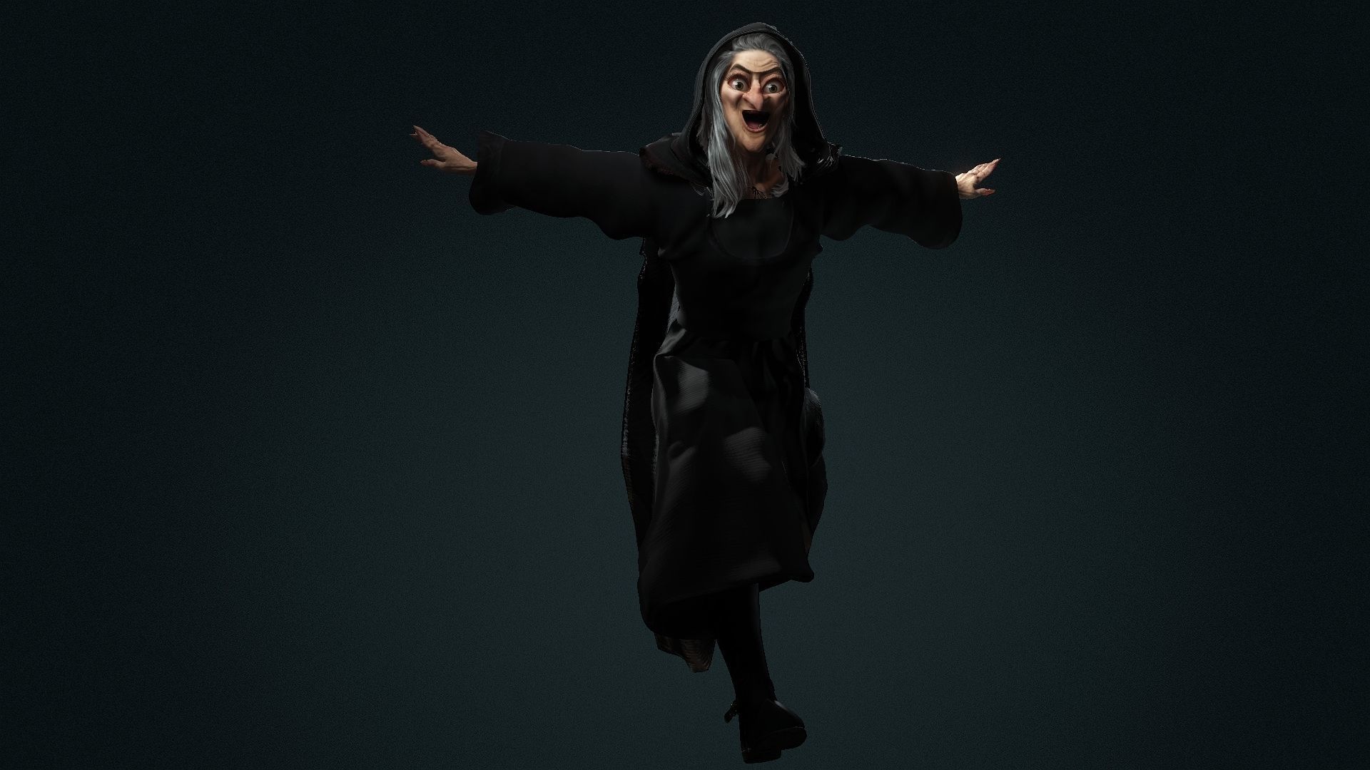 the witch High quality character full Rigged and Animated  3D model_6